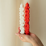 Sweet Talk Taper Candles | Orange/White | Set of 2