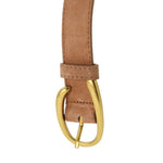 Women's Constellation Leather Belt with Brass Buckle | Taupe