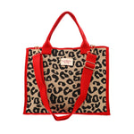 Women's Constellation Tote Bag with Crossbody Strap | Leopard Print
