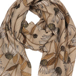 Women's Lightweight Daisy Print Scarf | Cream