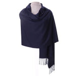 Women's Tasseled Pashmina Scarf | Navy