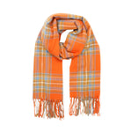 Women's Winter Checkered Print Scarf | Orange