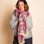 Women's Winter Zigzag Print Scarf | Purple