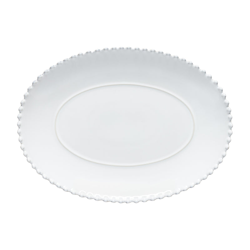 Pearl White Oval Platter | 33cm