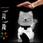 Colour Changing Night Light | White & Gold Lucky Cat | Medium