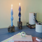 Twisted Candles | Baja Blue | Set of 2