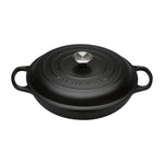Shallow Cast Iron Casserole Dish | Satin Black | 30cm