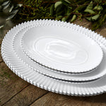 Pearl White Oval Platter | 33cm