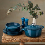 Round Cast Iron Casserole Dish | Deep Teal | 20cm