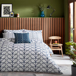 Linear Stem Feather Cushion | Whale Blue