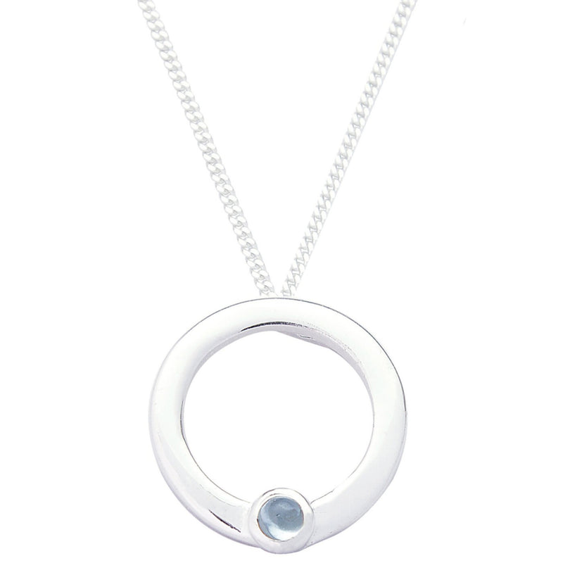 Bea Pendant & Chain | Sterling Silver & Blue Topaz