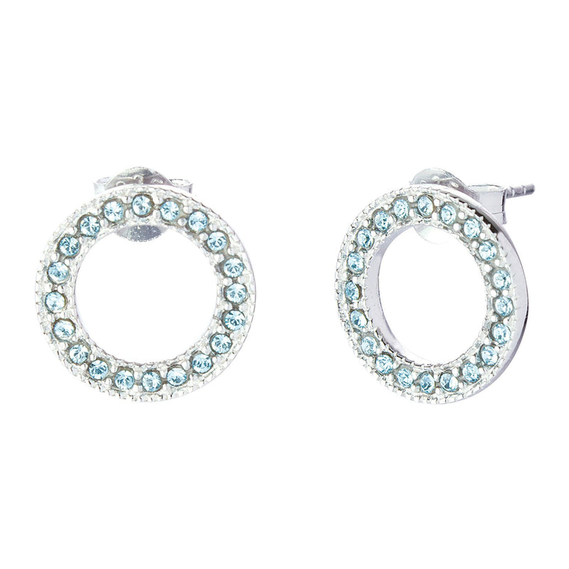 Open Circle Aquamarine Earrings | Nola | Sterling Silver