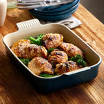 Deep Rectangular Heritage Dish | Stoneware | Deep Teal | 26cm