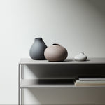 Nona Vase Set | Pewter, Micro Chip & Bark | 3 Piece