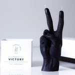 Peace Hand Gesture Candle | Black