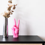Peace Hand Gesture Candle | Pink