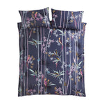 Bed Linen Set | Linear Bamboo Collection | Smokey Blue