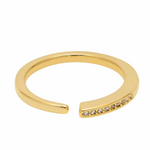 Fine CZ Open Ring | Gold Plate