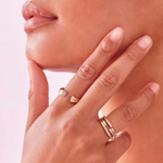 Fine CZ Open Ring | Gold Plate