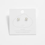 Petite Pearl Buttercup Stud Earrings | Silver Plated