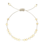 Stars So Bright Bracelet with Silver Metallic Cord | Gold Plated