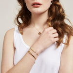 Stars So Bright Bracelet with Silver Metallic Cord | Gold Plated