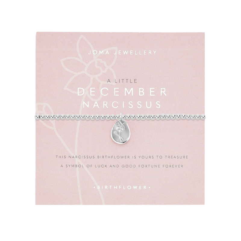 A Little 'December' Narcissus Birthflower Bracelet | Silver Plated