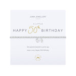 A Little 'Happy 50th Birthday' Bracelet | Silver Plated