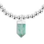 Affirmation Crystal 'Happiness' Bracelet | Silver Plated with Aventurine