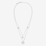 Lila Heart Layered Necklace | Silver Plated