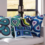 Milano Concentric Loops Cushion | Purple & Navy | 56cm