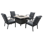 Monza 4 Seat Relaxer Set with Gas Firepit Table