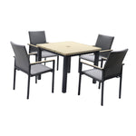 Venice 4 Seat Dining Set with Stacking Armchair & 2.5m Parasol