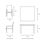 Venice 4 Seat Dining Set with Stacking Armchair & 2.5m Parasol