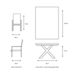 Venice 6 Seat Dining Set with Stacking Armchair & 3m Parasol