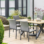 Venice 6 Seat Dining Set with Stacking Armchair & 3m Parasol