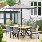 Venice 6 Seat Dining Set with Stacking Armchair & 3m Parasol