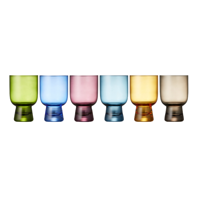 Glass Tumblers | Multicolour | 30cl | Set of 6