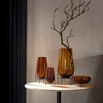 Échasse Hurricane Vase | Bronzed Brass & Amber | Small