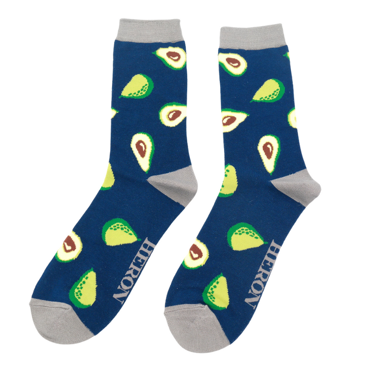 Men's Avocado Socks | Bamboo | Navy & Grey