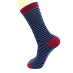 Men's Striped Socks | Bamboo | Blue, Black & Burgundy