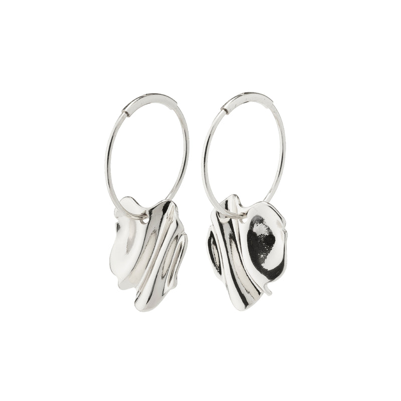 Em Wavy Hoop Earrings | Silver Plated