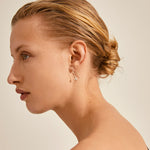 Erna Globe Pendant Hook Earrings | Silver Plated