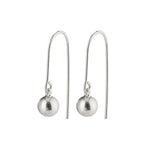 Erna Globe Pendant Hook Earrings | Silver Plated