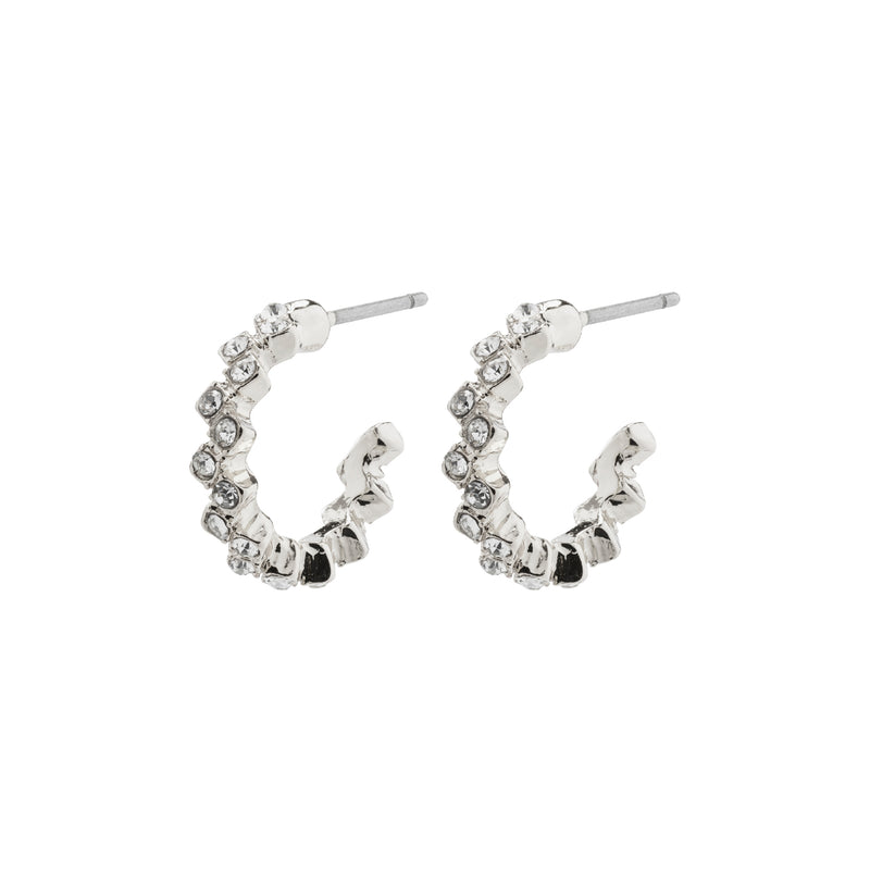 Ester Crystal Hoop Earrings | Silver Plated