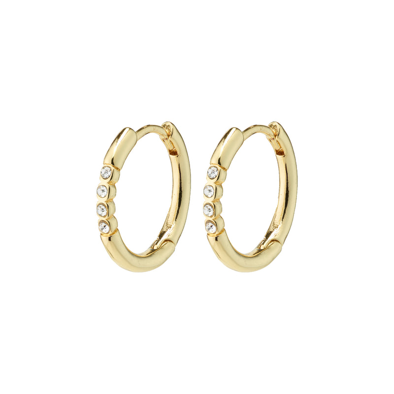 Trudy Small Crystal Hoop Earrings | Gold Plated