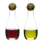 Oil & Vinegar Bottles with Oak Stoppers | Set of 2