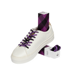 Genuine Purple & Black Tartan Shoelaces | 120cm