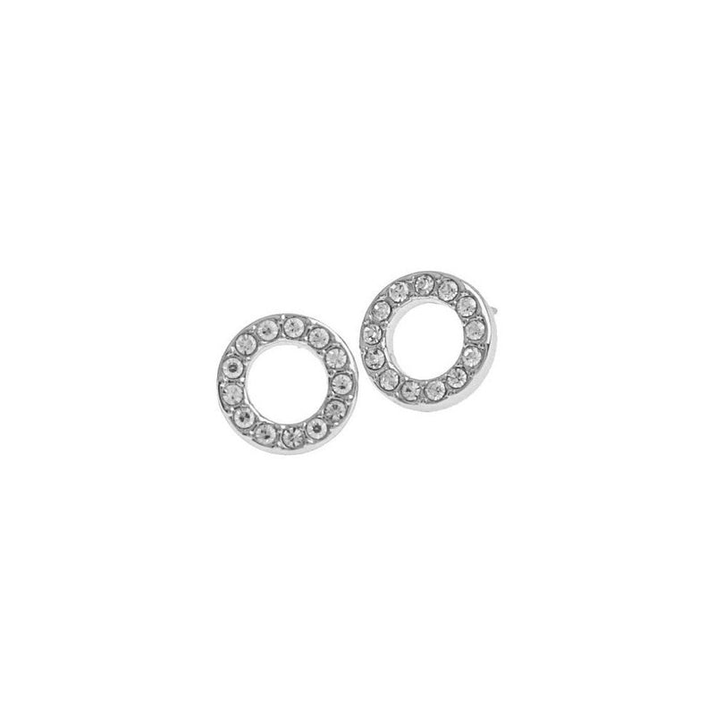 Spark Coin Ring Earrings | Silver/Clear | Small