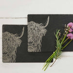 Rectangular Tablemats | Etched Highland Cow | Set of 2